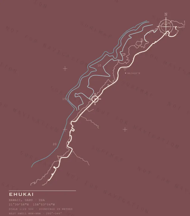 Ehukai chart, the full artwork printed on the back