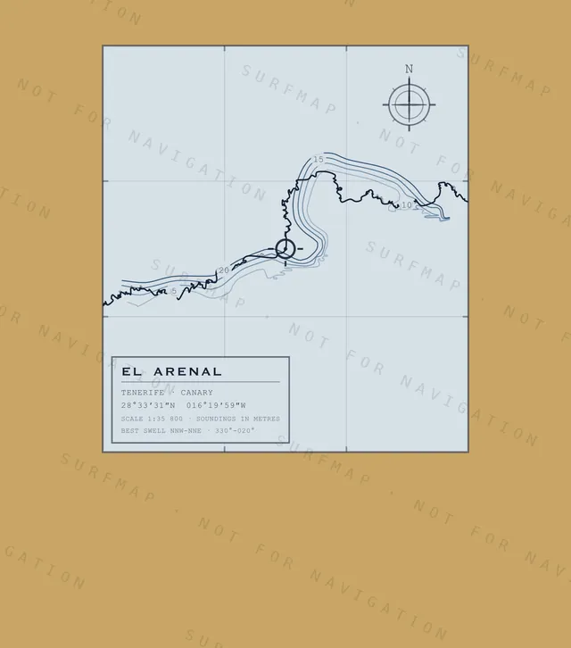 El Arenal chart, the full artwork printed on the back