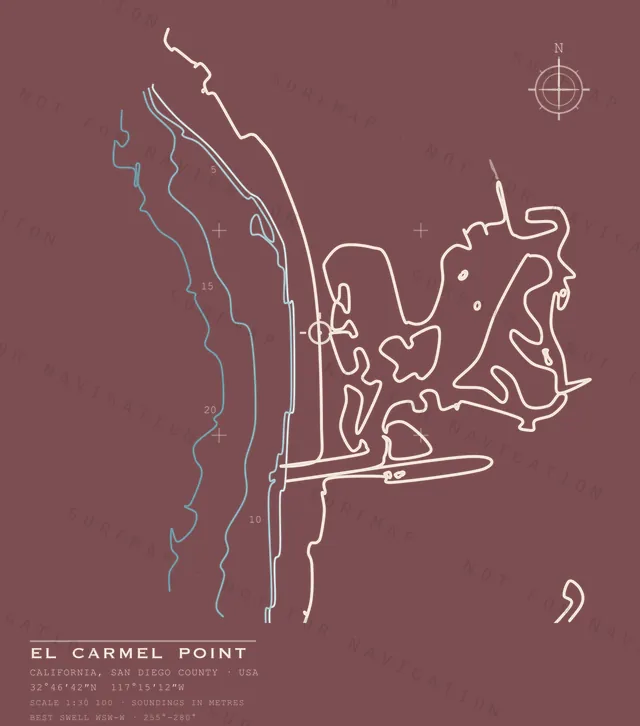 El Carmel Point chart, the full artwork printed on the back