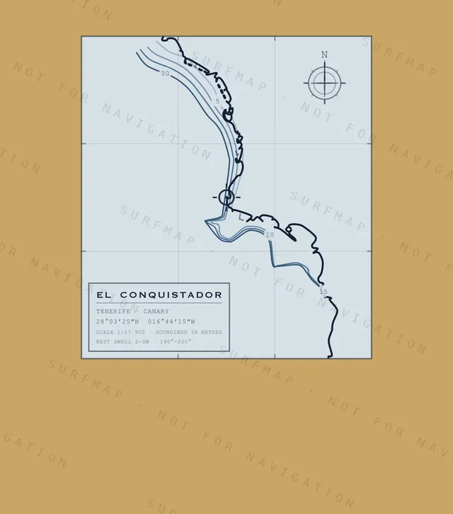 El Conquistador chart, the full artwork printed on the back