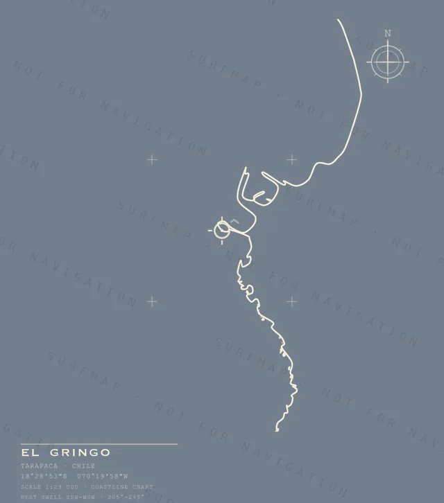 El Gringo chart, the full artwork printed on the back