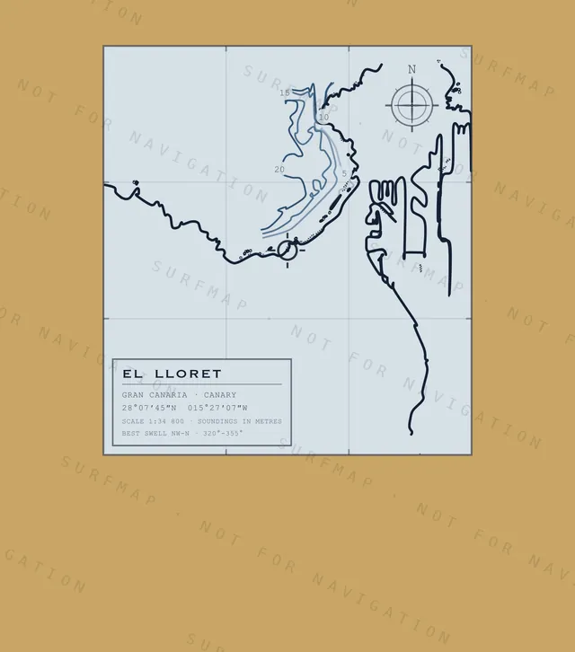 El Lloret chart, the full artwork printed on the back