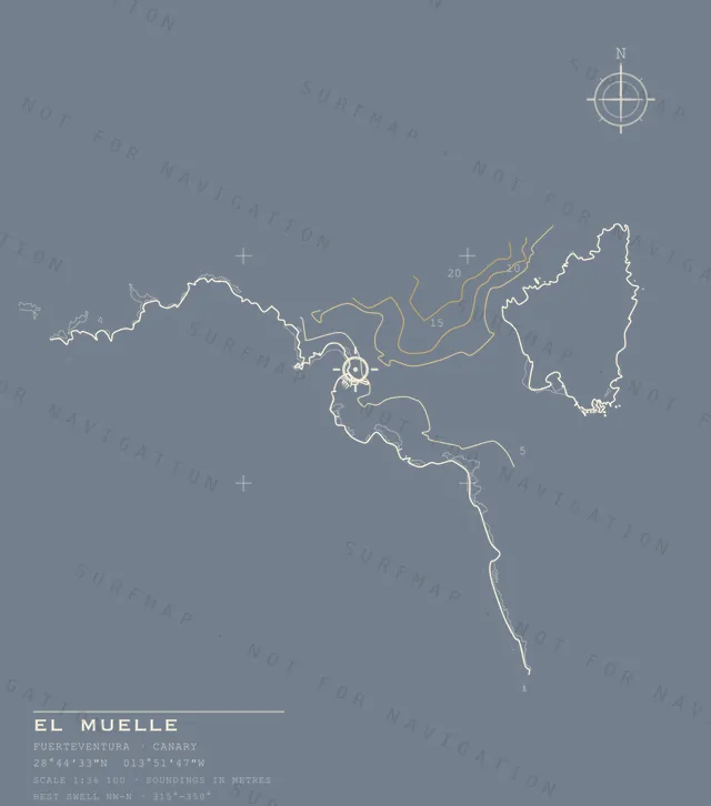 El Muelle chart, the full artwork printed on the back