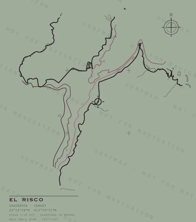 El Risco chart, the full artwork printed on the back