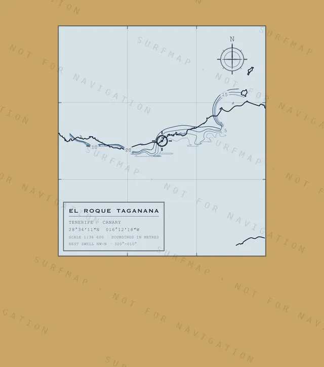 El Roque Taganana chart, the full artwork printed on the back