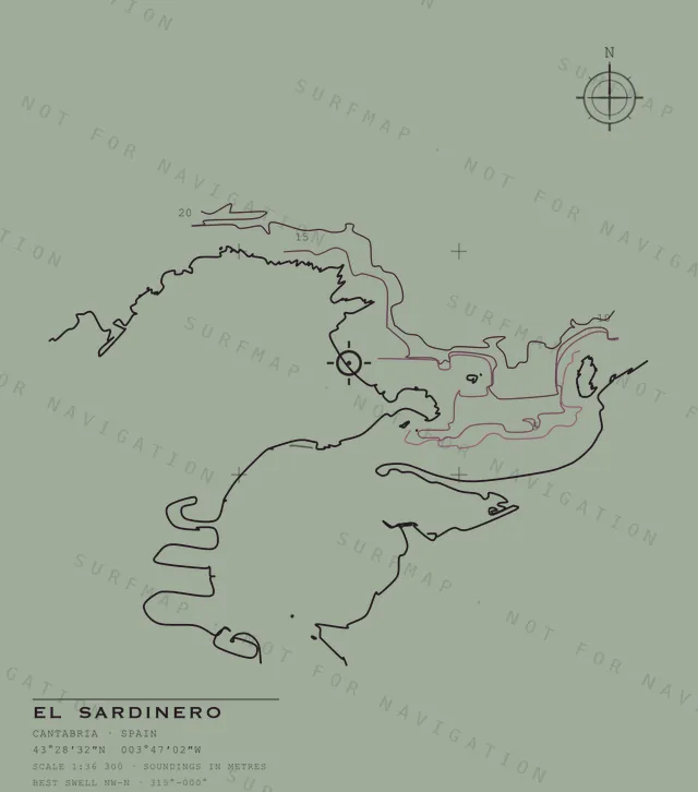 El Sardinero chart, the full artwork printed on the back