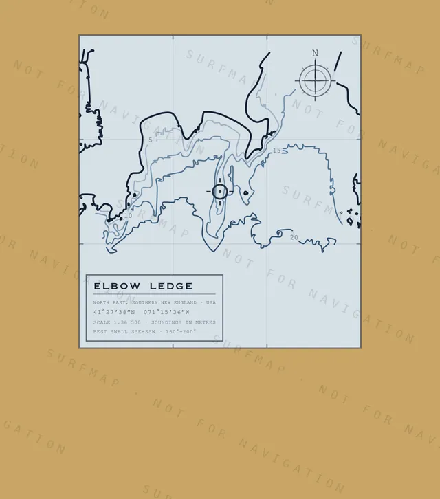 Elbow Ledge chart, the full artwork printed on the back