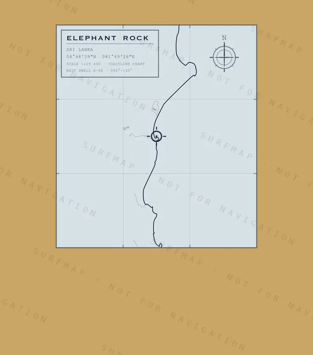 Elephant Rock chart, the full artwork printed on the back