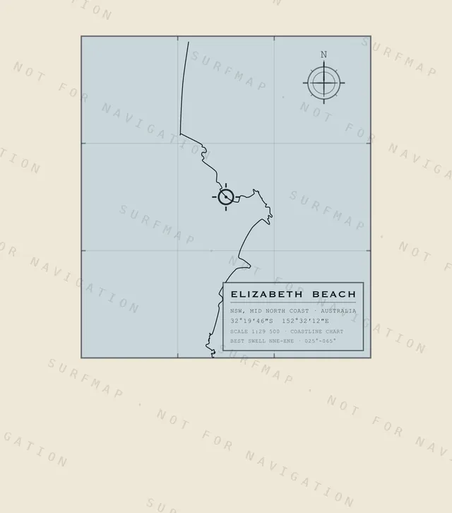 Elizabeth Beach chart, the full artwork printed on the back