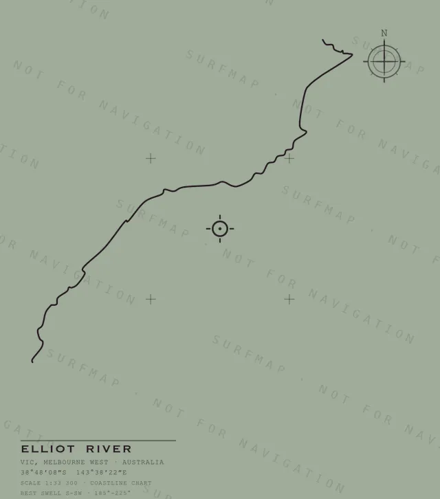 Elliot River chart, the full artwork printed on the back