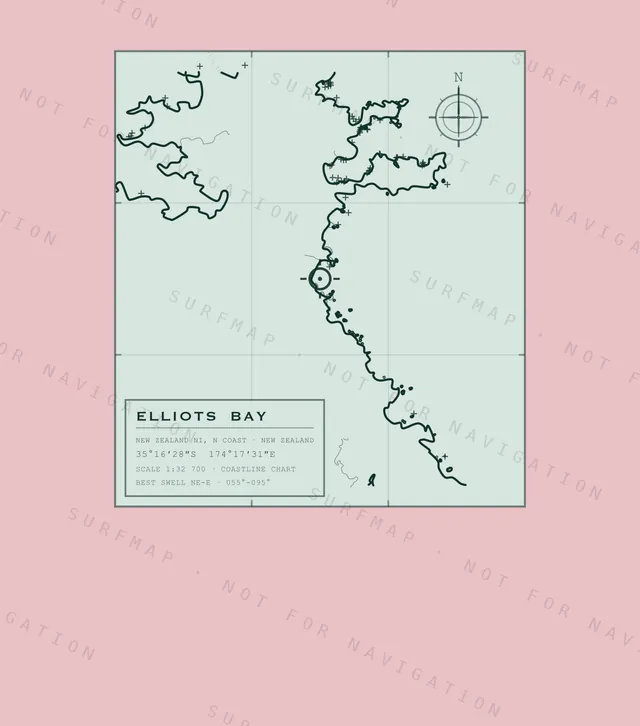 Elliots Bay chart, the full artwork printed on the back