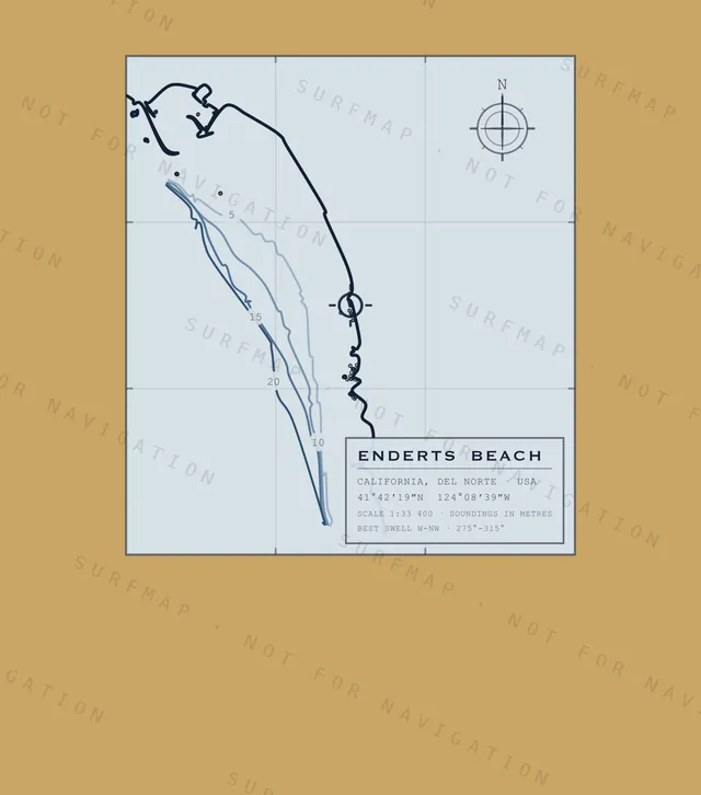 Enderts Beach chart, the full artwork printed on the back