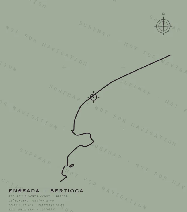 Enseada - Bertioga chart, the full artwork printed on the back