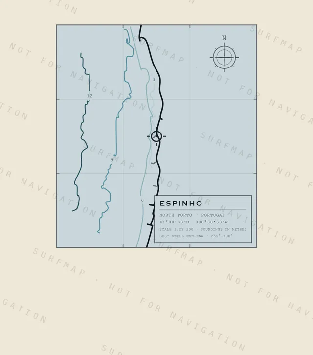 Espinho chart, the full artwork printed on the back
