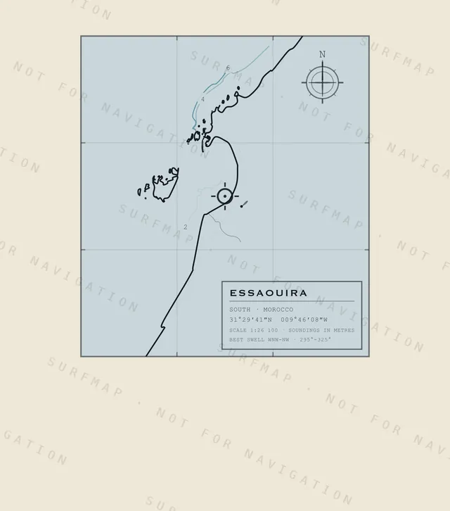 Essaouira chart, the full artwork printed on the back