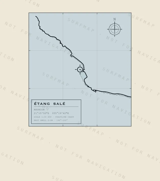 Étang Salé chart, the full artwork printed on the back