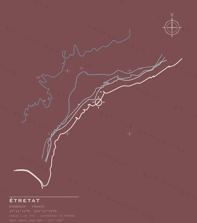 Étretat chart, the full artwork printed on the back
