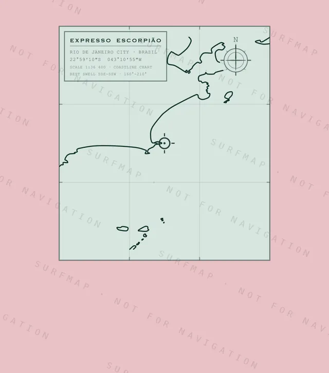 Expresso Escorpião chart, the full artwork printed on the back
