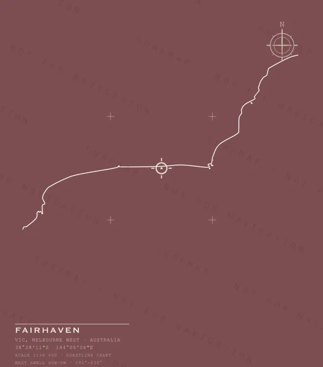 Fairhaven chart, the full artwork printed on the back
