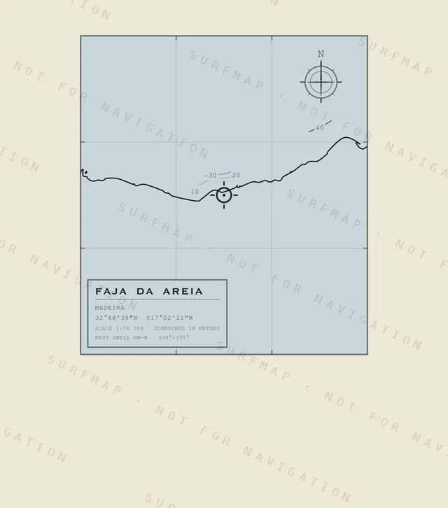 Faja da Areia chart, the full artwork printed on the back