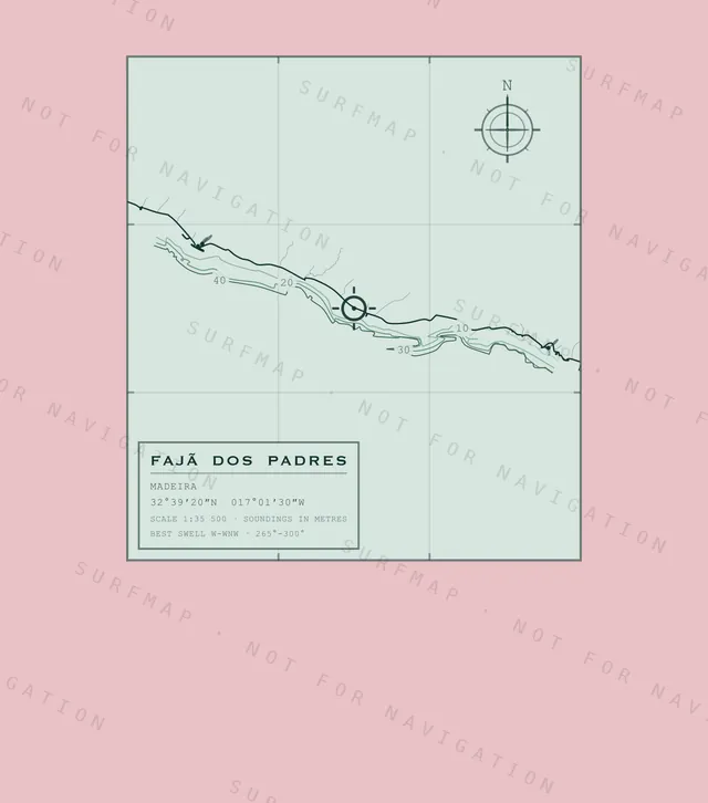 Fajã dos Padres chart, the full artwork printed on the back