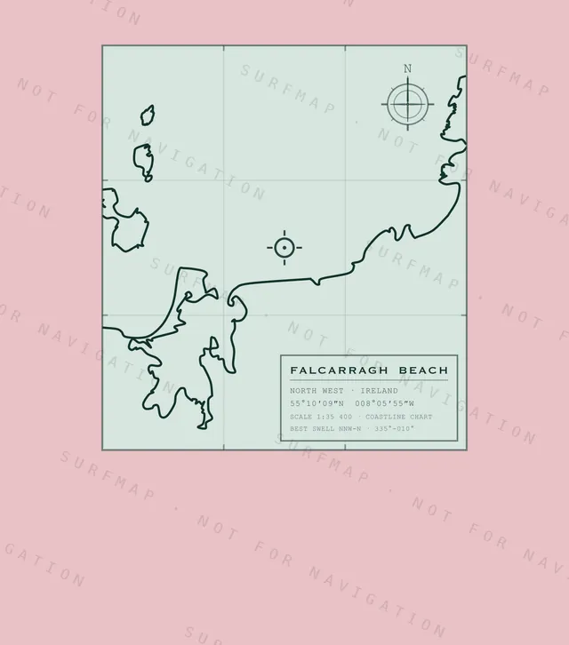 Falcarragh Beach chart, the full artwork printed on the back