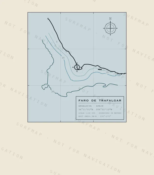 Faro de Trafalgar chart, the full artwork printed on the back