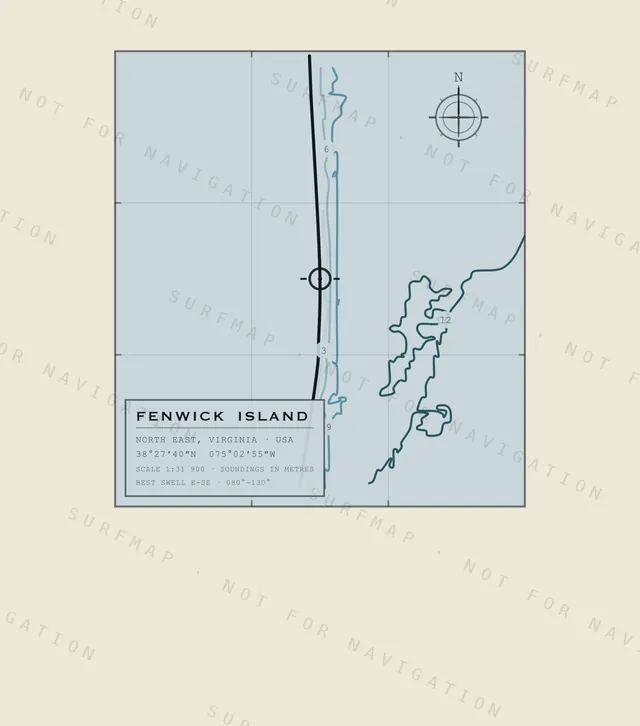 Fenwick Island chart, the full artwork printed on the back