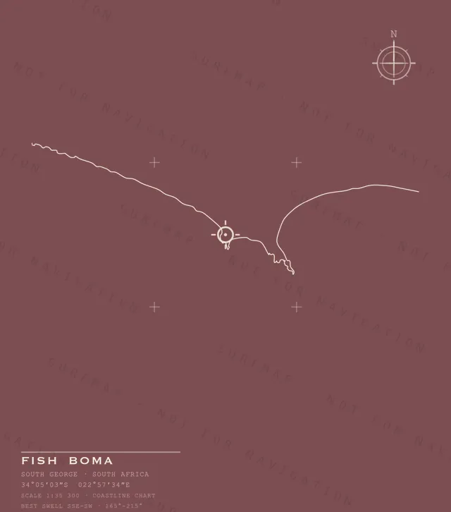 Fish Boma chart, the full artwork printed on the back