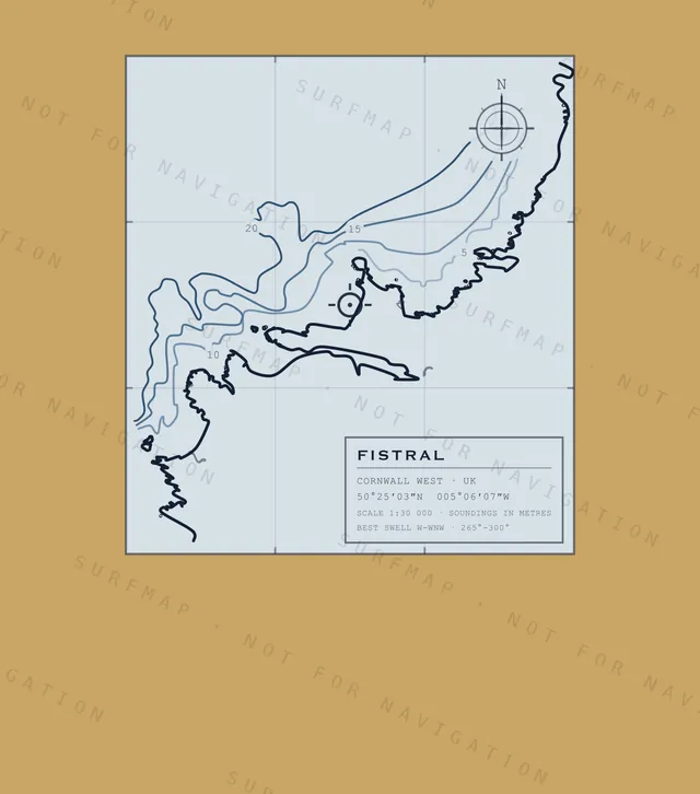 Fistral chart, the full artwork printed on the back
