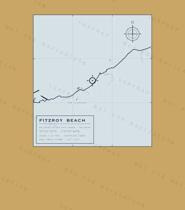 Fitzroy Beach chart, the full artwork printed on the back