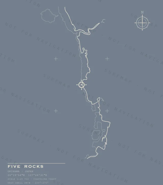 Five Rocks chart, the full artwork printed on the back