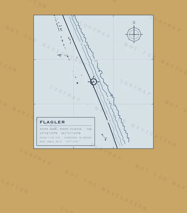Flagler chart, the full artwork printed on the back