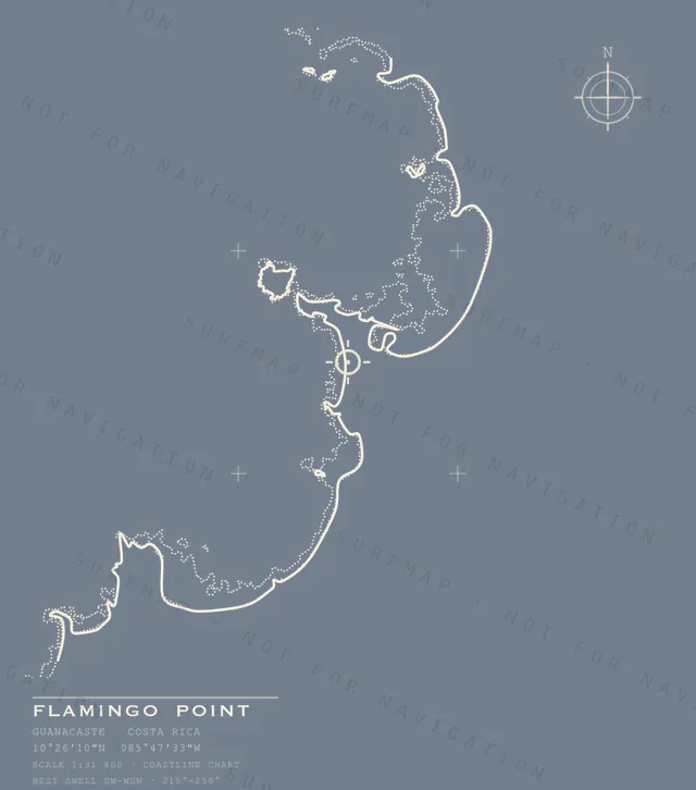 Flamingo Point chart, the full artwork printed on the back