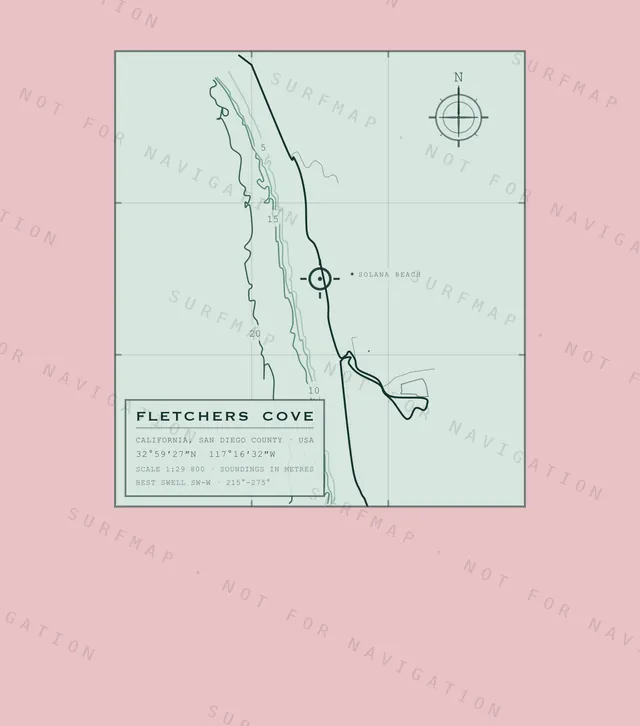 Fletchers Cove chart, the full artwork printed on the back
