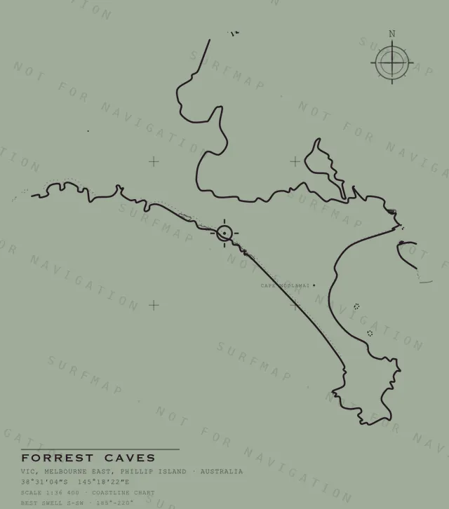 Forrest Caves chart, the full artwork printed on the back