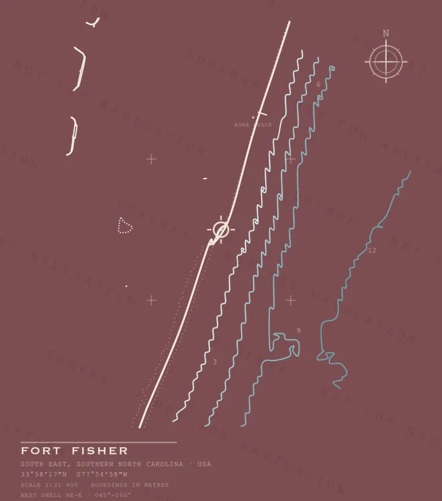 Fort Fisher chart, the full artwork printed on the back