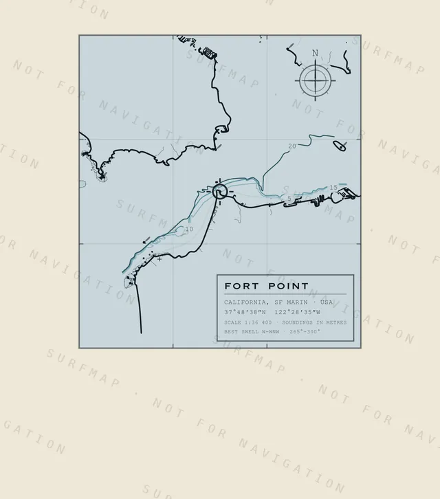 Fort Point chart, the full artwork printed on the back
