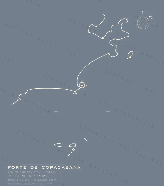 Forte de Copacabana chart, the full artwork printed on the back
