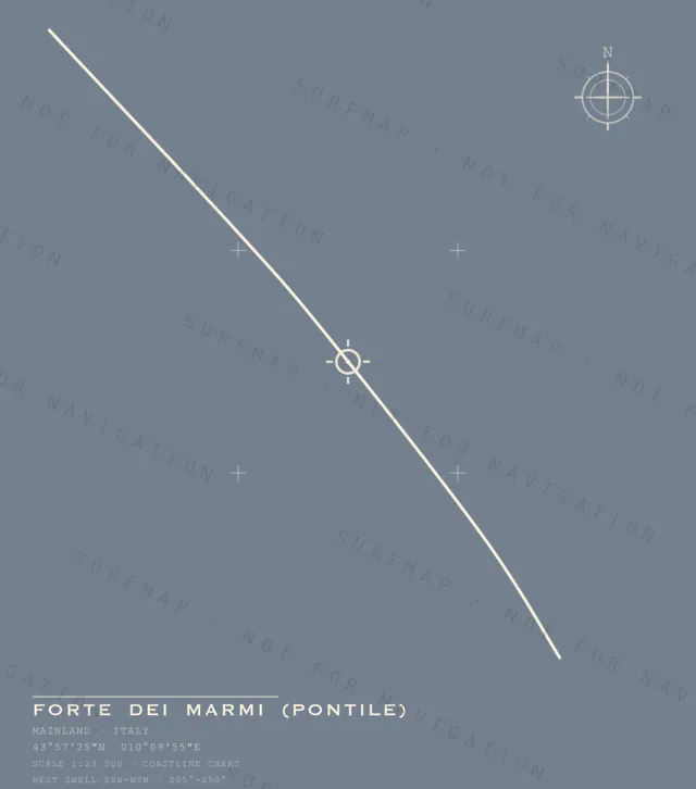 Forte dei Marmi (Pontile) chart, the full artwork printed on the back