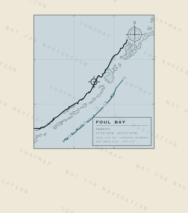 Foul Bay chart, the full artwork printed on the back