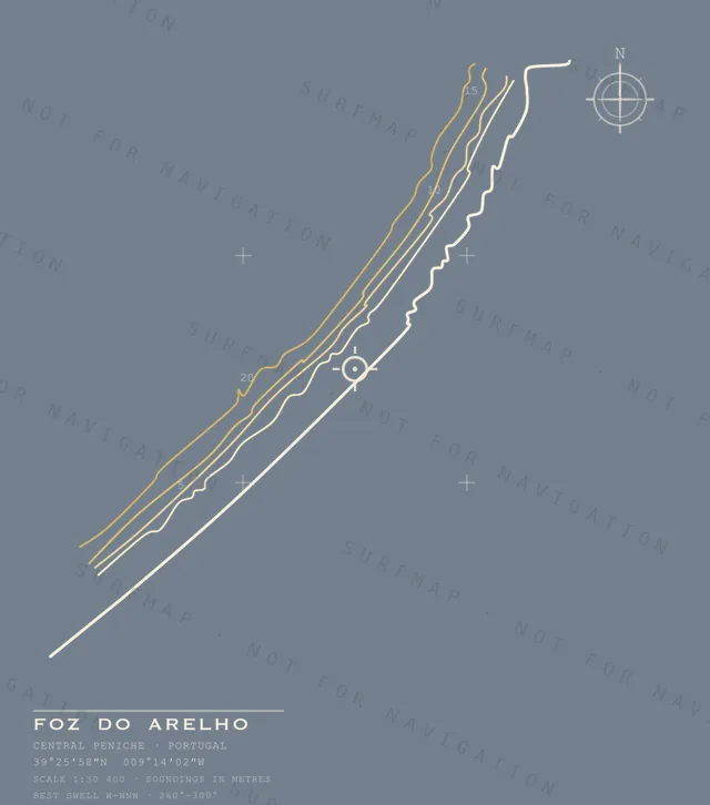 Foz do Arelho chart, the full artwork printed on the back