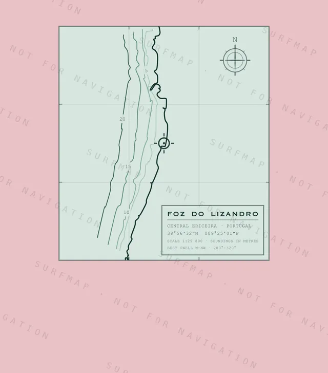 Foz do Lizandro chart, the full artwork printed on the back