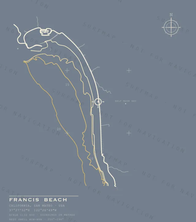 Francis Beach chart, the full artwork printed on the back