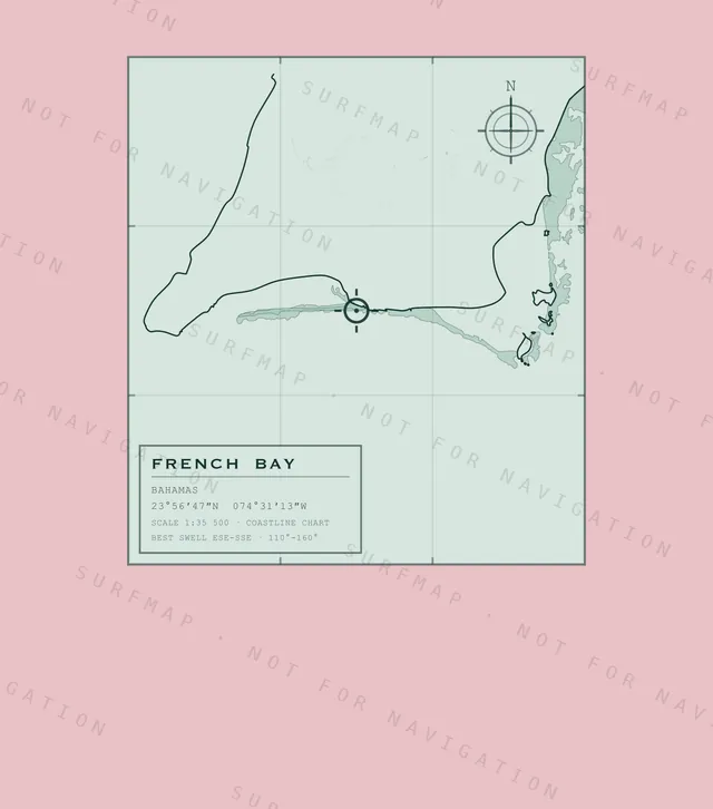 French Bay chart, the full artwork printed on the back