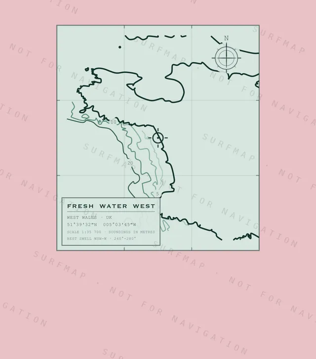 Fresh Water West chart, the full artwork printed on the back