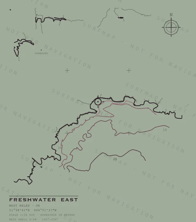 Freshwater East chart, the full artwork printed on the back