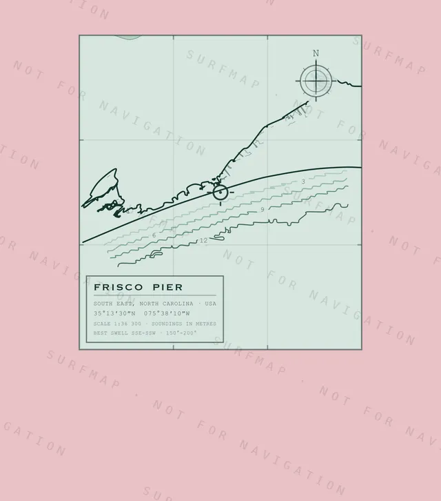 Frisco Pier chart, the full artwork printed on the back