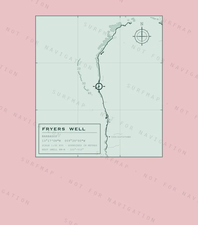 Fryers Well chart, the full artwork printed on the back