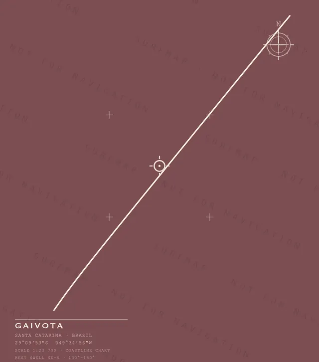 Gaivota chart, the full artwork printed on the back